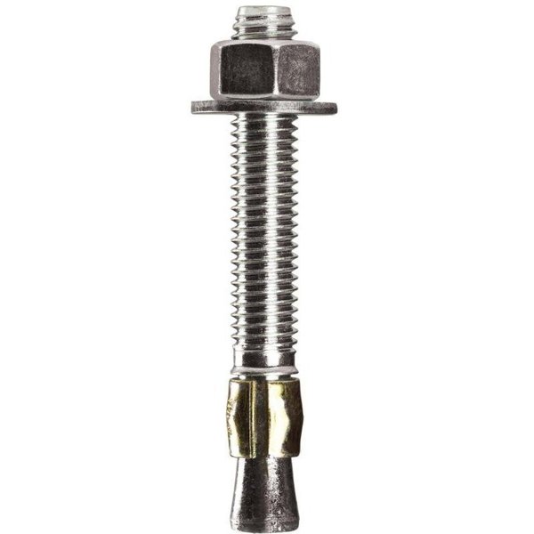 Cobra Anchors Parawedge Wedge Anchor, 1/2" Dia., 3-3/4" L, Steel Zinc Plated 501N